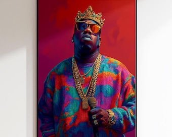 GOATS & Celebrities "Biggie Smalls" Art Poster | Wall Decor | Canvas, Acrylic Glass, Alu-Dibond (without frame)