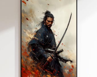 Samurai "Ronin" Art Poster | Wall Decor | Canvas, Acrylic Glass, Alu-Dibond (without frame)