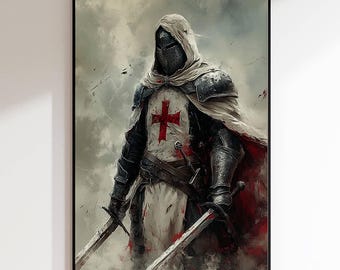Knight "Crusader" Art Poster | Wall Decor | Canvas, Acrylic Glass, Alu-Dibond (without frame)