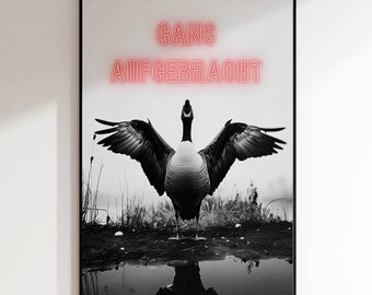 Funny wall picture as poster print, canvas, acrylic glass & aluminum dibond – Goose Humorous animal art for your home