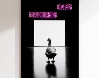 Funny wall picture as poster print, canvas, acrylic glass & aluminum dibond – Goose Humorous animal art for your home
