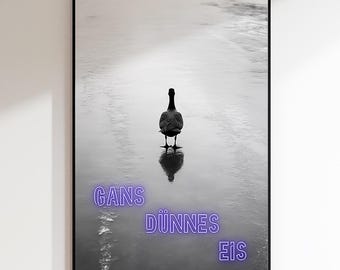 Funny wall art as a poster print, canvas, acrylic glass & aluminum Dibond – Goose Humorous animal art for your home