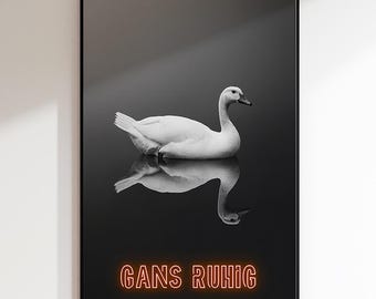 Funny wall art as a poster print, canvas, acrylic glass & aluminum Dibond – Goose Humorous animal art for your home