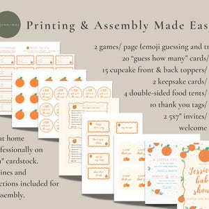 Citrus Baby Shower Printables Bundle | Little Cutie Orange Party Kit | Editable Invite Games Decor | Instant Download | Gender Neutral image 8