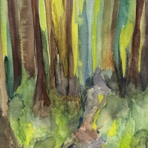 Forest watercolor original