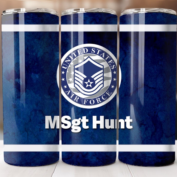 Air Force sublimation 20oz skinny tumbler digital template