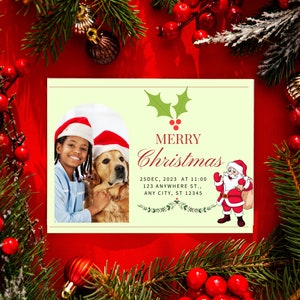 Christmas Party Invitation Template Editable , Christmas Party Printable, Holiday Party Invitation, Christmas Invitation Download