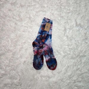 Size 6-12 Unique Hand Dyed Socks, Colorful Socks, Unisex Crew Socks, Tie Dye Socks, Unisex Socks, Adult Socks, Vintage Socks, Boho Socks,