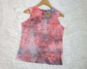 Hand Dyed Tie Dye Tank Top, Women's Size M, Colorful Cotton