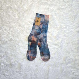 Size 6-12 Unique Hand Dyed Socks, Colorful Socks, Unisex Crew Socks, Tie Dye Socks, Unisex Socks, Vintage Socks, Adult Socks, Boho Socks