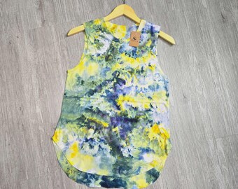 Hand-Dyed Sleeveless Tank Top, Women's Size S, Summer Beach Clothing