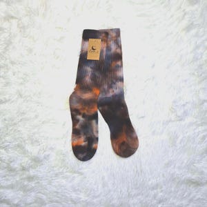 Size 6-12 Unique Hand Dyed Socks, Colorful Socks, Unisex Crew Socks, Tie Dye Socks, Unisex Socks, Vintage Socks, Adult Socks, Boho Socks
