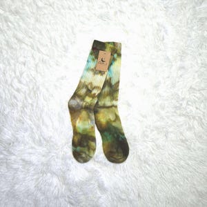 Size 6-12 Unique Hand Dyed Socks, Colorful Socks, Unisex Crew Socks, Tie Dye Socks, Unisex Socks, Vintage Socks, Adult Socks, Boho Socks.