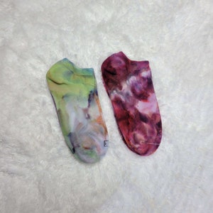 2 Pairs Hand-Dyed Socks / Cotton Ankle Socks / Colorful Ankle Socks / Low-Cut Socks / Sneaker Socks / Cozy Socks / Athletic Socks / zdjęcie 1