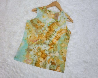 Hand Dyed Tie Dye Tank Top, Colorful Women's Shirt, Size M