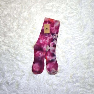 Size 6-12 Unique Hand Dyed Socks, Colorful Socks, Unisex Crew Socks, Tie Dye Socks, Unisex Socks, Vintage Socks, Adult Socks, Boho Socks