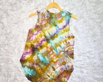 Hand Dyed Women's Tank Top, Size S, Sleeveless Tie Dye Shirt