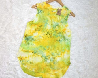 Size M Hand Dyed Cotton Tank Top, Women's Sleeveless Shirt, Summer Beach Clothing