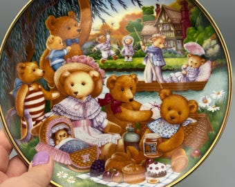 Franklin Mint 'A Teddy Bear Picnic' Collector Plate (#PLT559) - Etsy