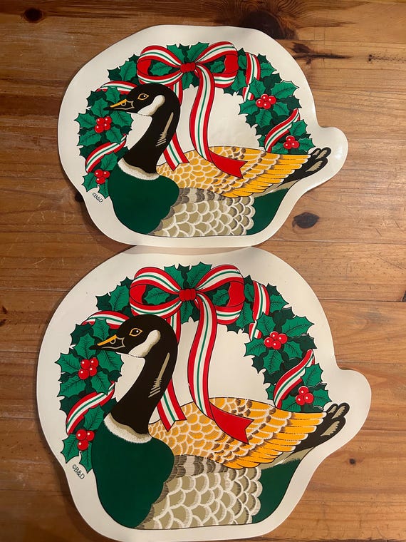 Christmas geese vintage placemats, B&D