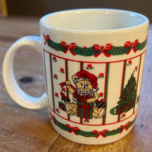 Teddy bears and Christmas trees coffee mug