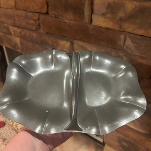 Royal solid pewter divided tray with handle