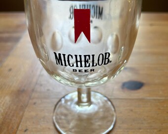 Michelob beer thumbprint goblet