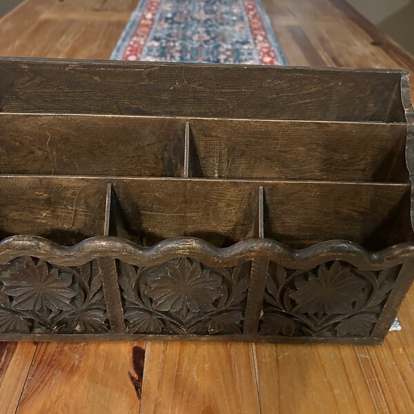 Vintage Lerner faux wood desk organizer