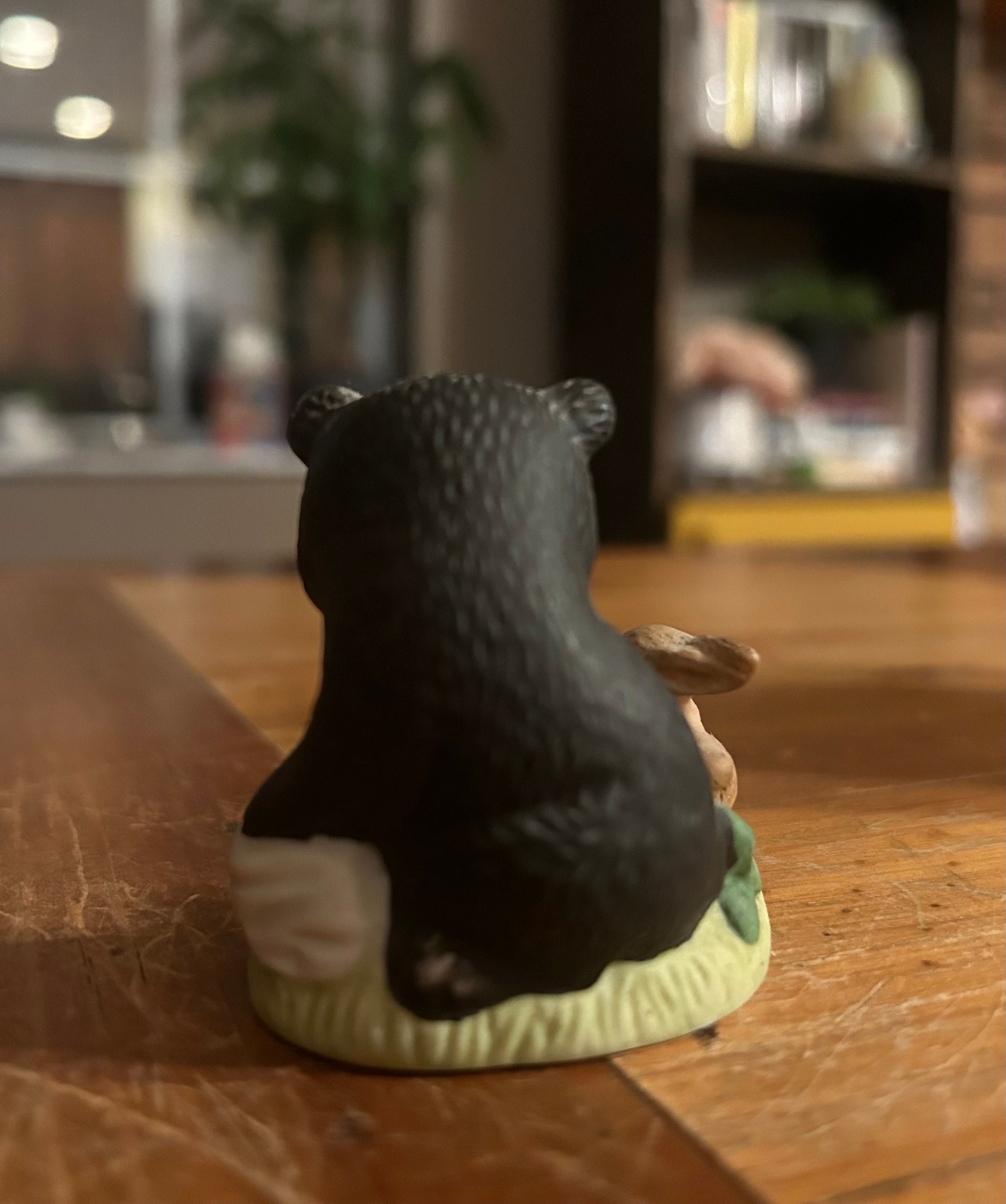 【misen2014 さま】* pottery animal ❀ クマちゃん 1980's Homco Ceramic Black Bear and Bunny - Etsy