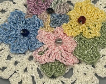 Hand made crochet floral cross bookmark