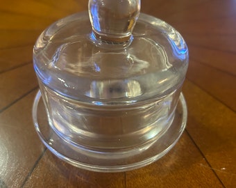 Dome lidded mini glass butter or caviar cloche