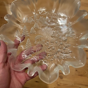 Mikasa frosted crystal “Christmas Story” serving tray