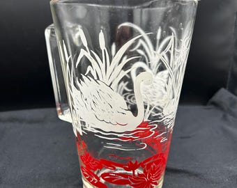 MCM swanky swag swan with cattails and lily pads serving pitcher by Jeanette Glass
