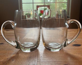 Set of clear beer glasses by Moser