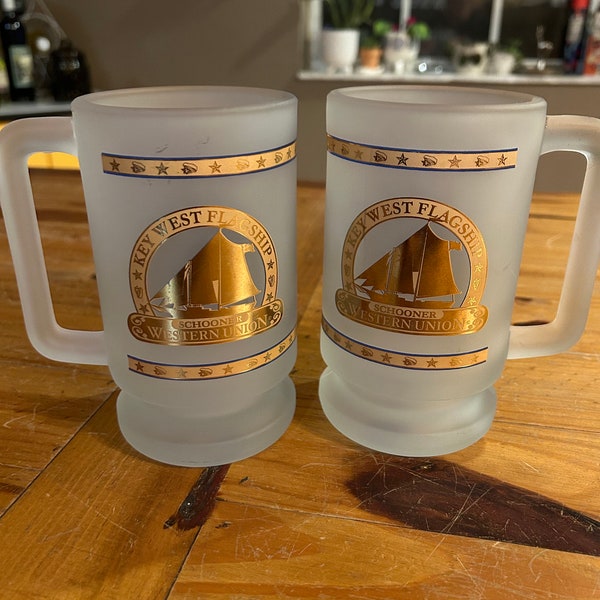 Key West Flagship Schooner Western Union frosty beer mug