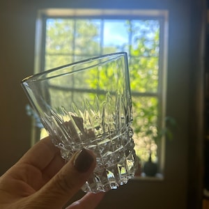 Cristal D’Arques Durand crystal gold rim old fashioned whiskey glasses