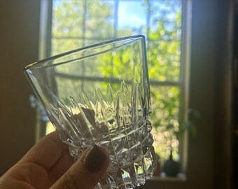 Cristal D’Arques Durand crystal gold rim old fashioned whiskey glasses