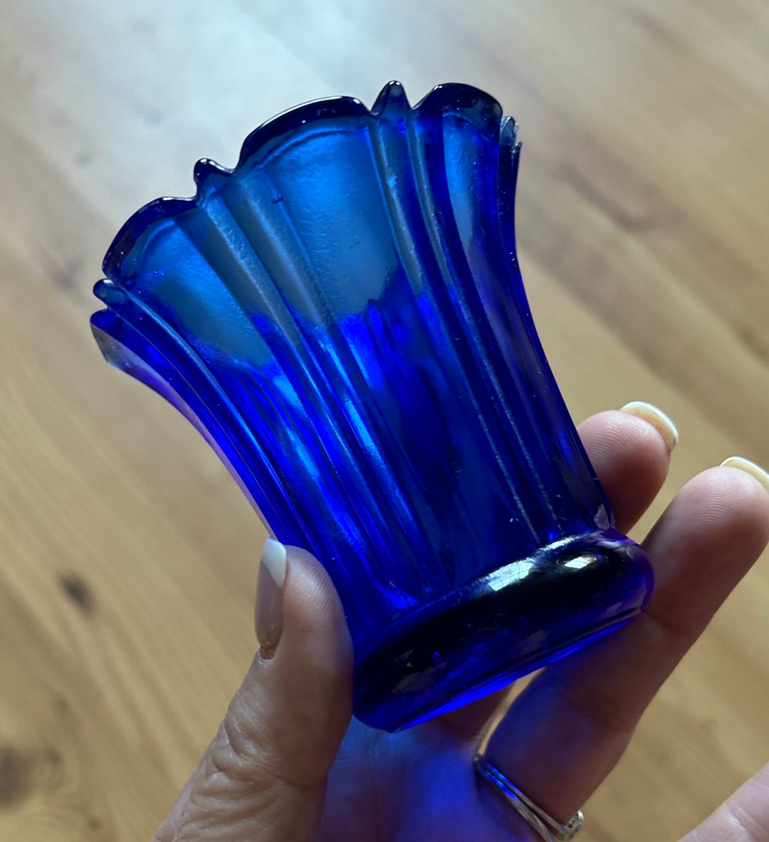 Vintage Cobalt Blue Votive Candle Holder Etsy