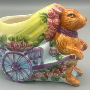 Ceramic rabbit planter