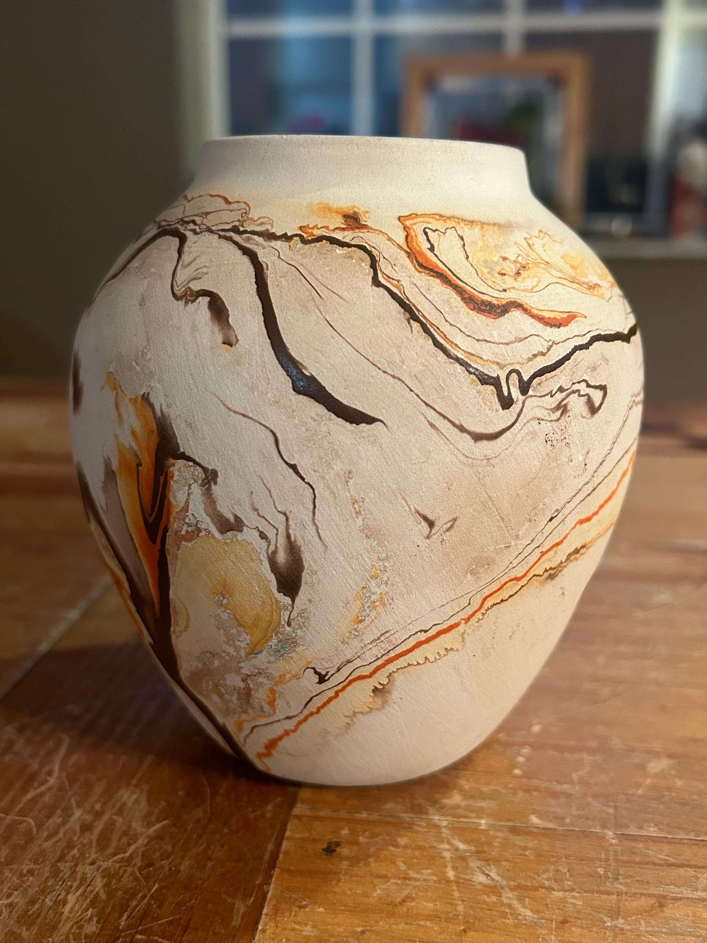 工芸品 Nemadji pottery Nemadji Pottery Bisque White Clay Wedding Vase Hand Dipped in