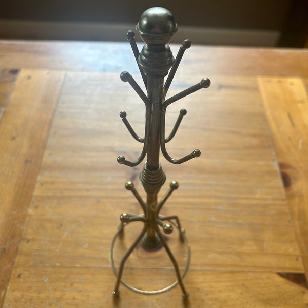 1970’s brass metal jewelry tree