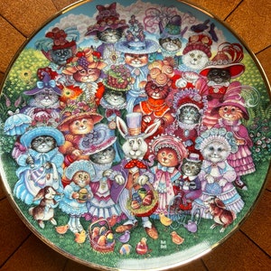 Easter Purrade collectible plate by Bill Bell, The Franklin Mint