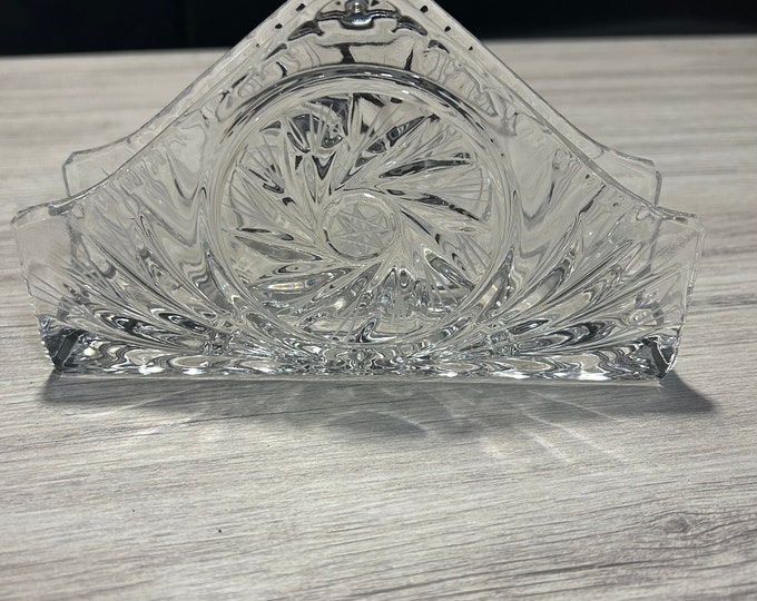 Vintage Lead Crystal Napkin Holder Etsy