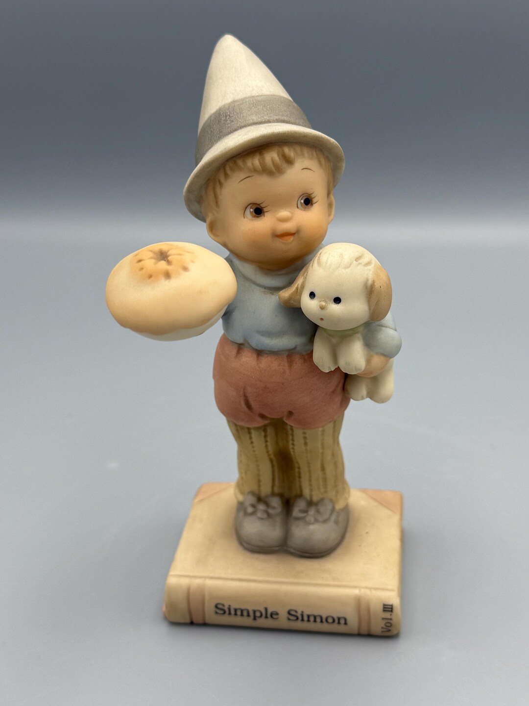 1992 Simple Simon Figurine Holding a Puppy and a Pie - Etsy