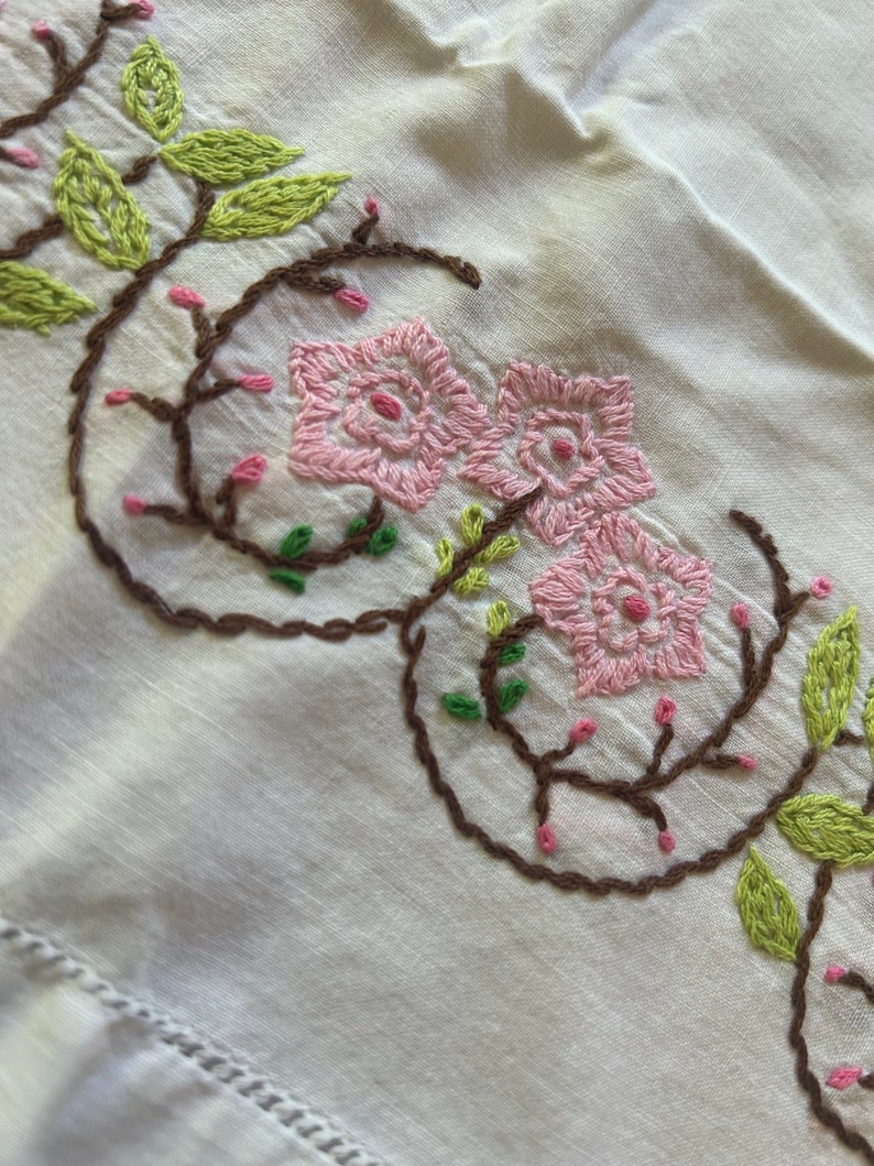 4 Gorgeous Embroidered Standard Size Pillow Cases, Floral and Heart ...