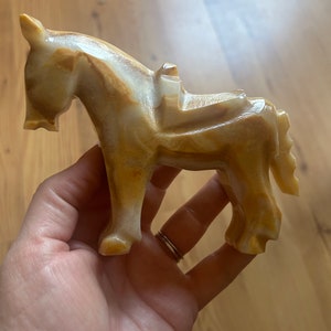 Vintage carved stone horse