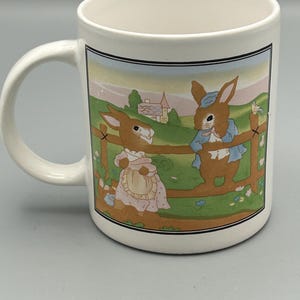 Vintage Coffee Mug Rabbits - Etsy