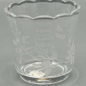 Herbal spring etched Partylite votive holder