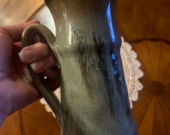Handmade pottery vase/stein/mug with handle