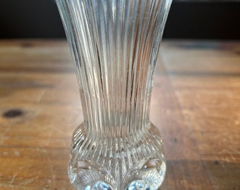 Fostoria ribbed thumbprint Melissa pattern crystal bud vase